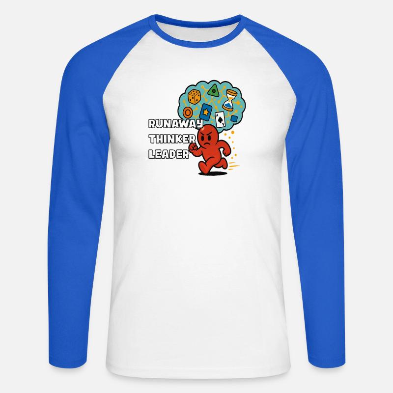 Runaway Thinker Leader - Maglia da baseball a manica lunga da uomo - bianco/blu royal