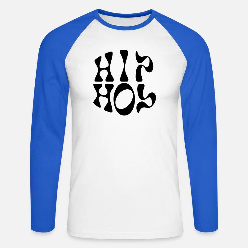 Hip Hop Flüssigkeit gewelltes Logo - Unisex Baseballshirt langarm - Weiß/Royalblau