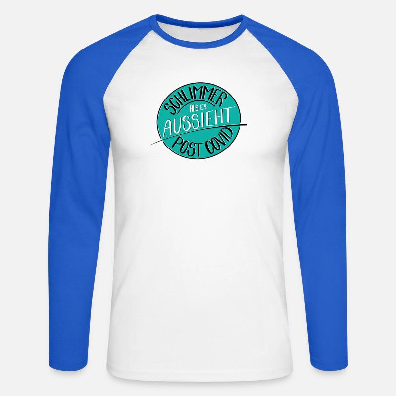 Schlimmer als es aussieht, Post Covid - Unisex Baseballshirt langarm - Weiß/Royalblau