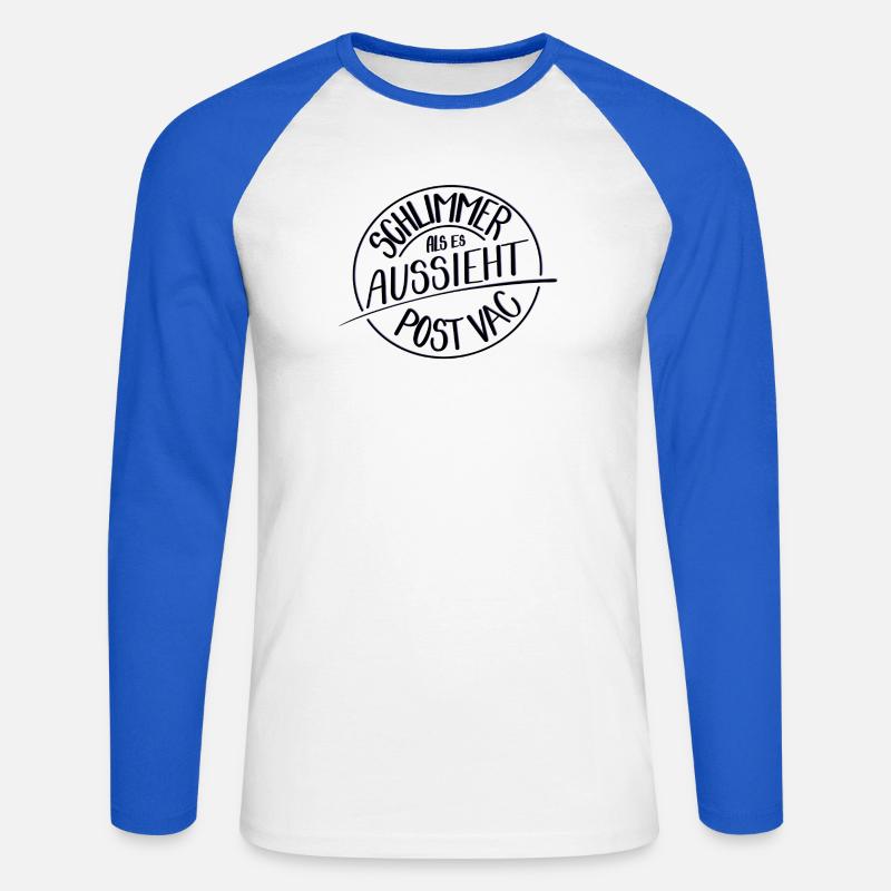 Schlimmer als es aussieht, Post Vac - Unisex Baseballshirt langarm - Weiß/Royalblau