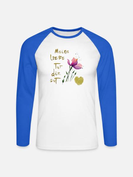 Meine Liebe tut dir gut - Unisex Baseballshirt langarm - Weiß/Royalblau
