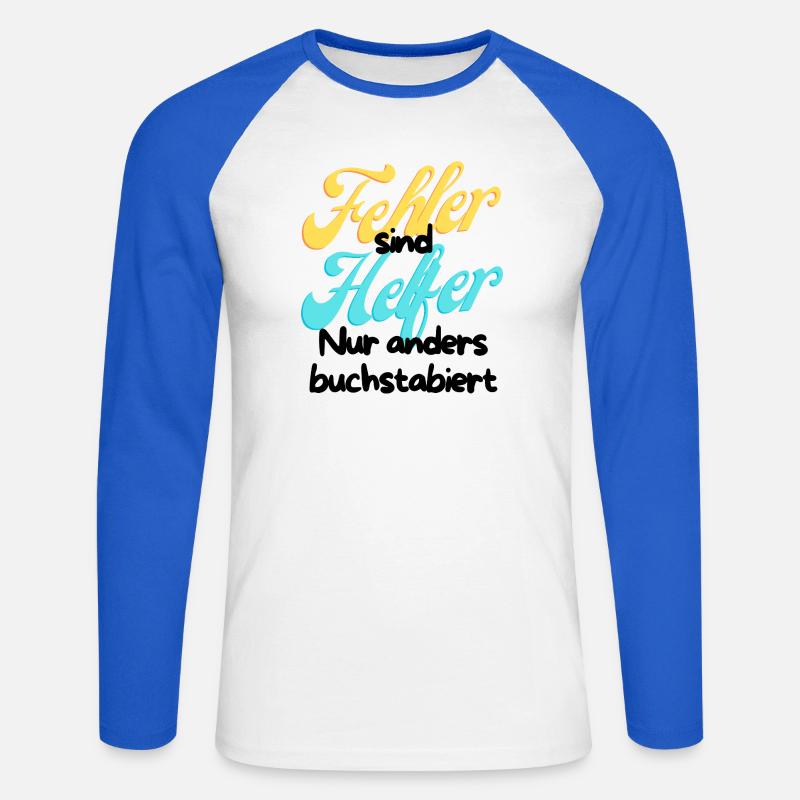 Error Helper Gradient Script - Unisex Long Sleeve Baseball T-Shirt - white/royal blue
