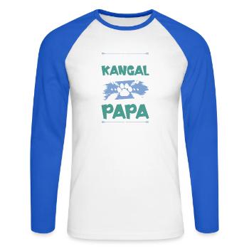 kangal hunde papa - Unisex Baseballshirt langarm - Weiß/Royalblau - Vorne - Nik (191cm)