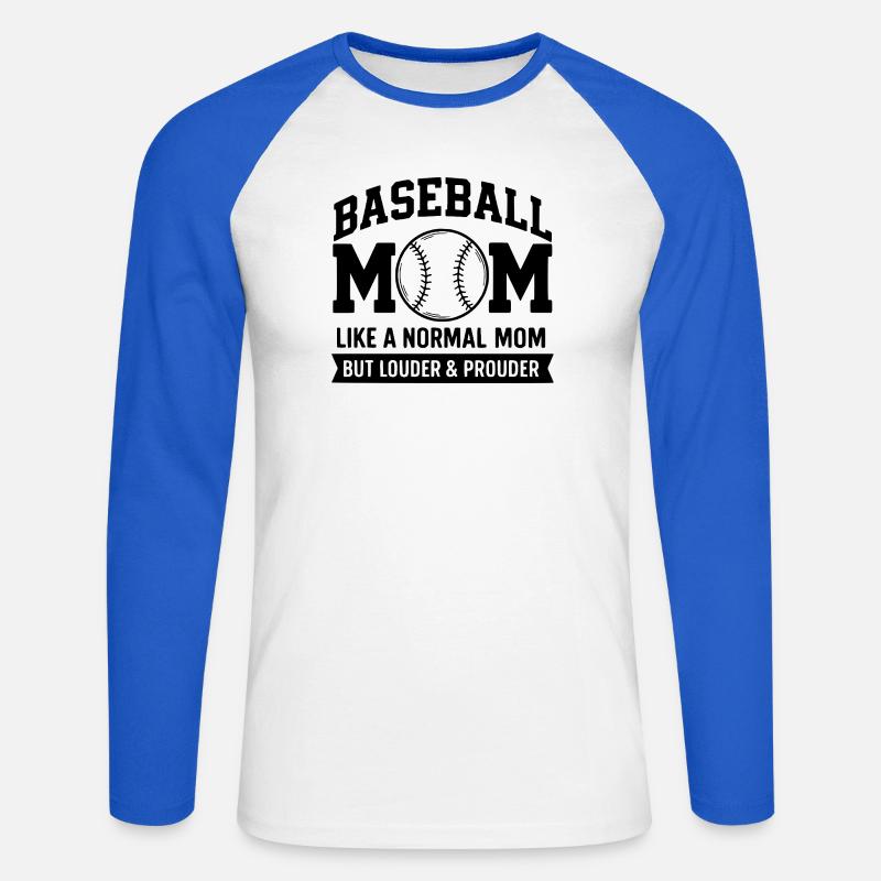Stolze Baseball-Mutter Zitat Baseball-Mutter - Unisex Baseballshirt langarm - Weiß/Royalblau