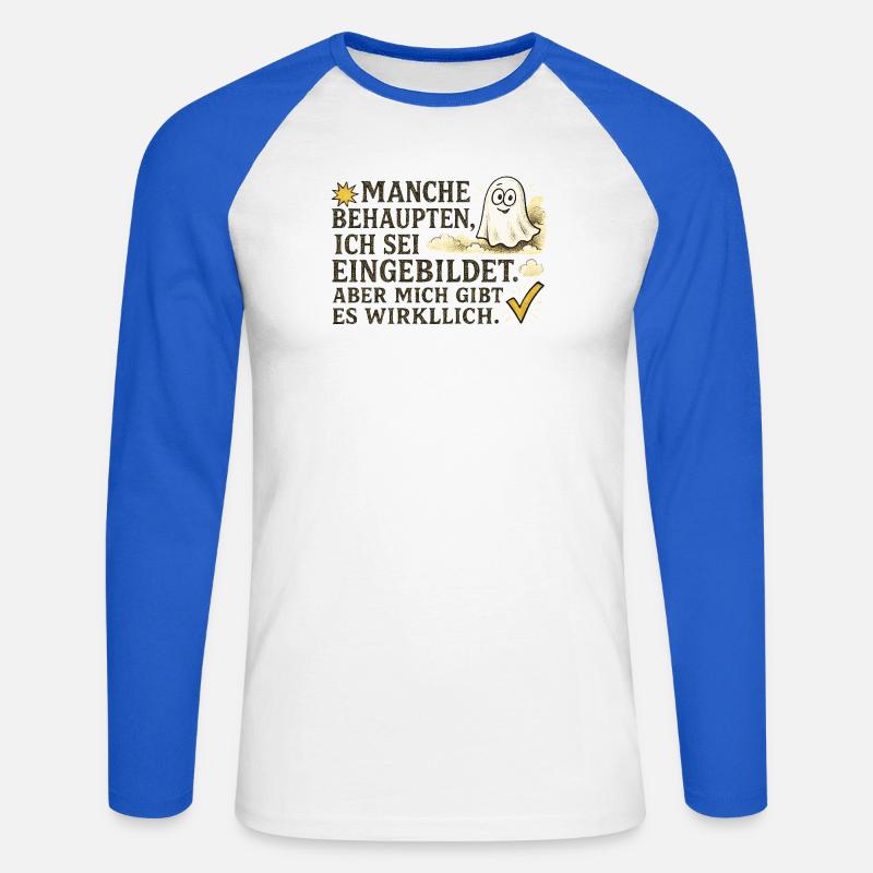 Manche behaupten, ich sei eingebildet - Unisex Baseballshirt langarm - Weiß/Royalblau