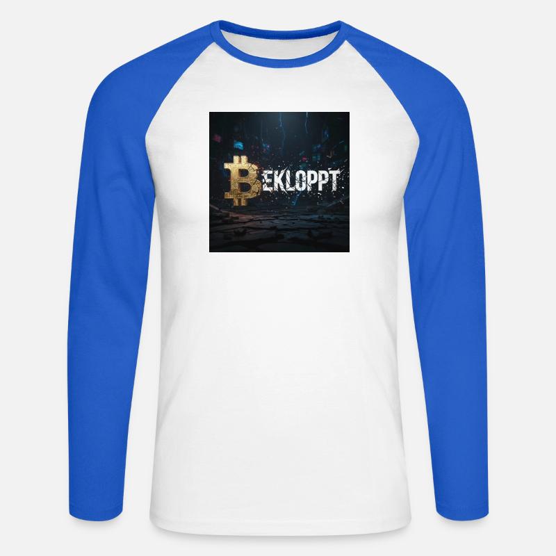 Bitcoin Explosion Krypto Chaos - Unisex Baseballshirt langarm - Weiß/Royalblau