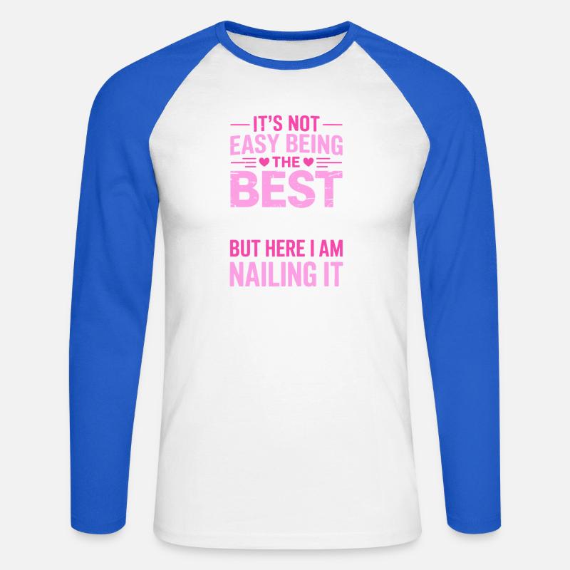 Ehefrau Spruch Ehefrauen Lustiges Ehefrau Geschenk - Unisex Baseballshirt langarm - Weiß/Royalblau