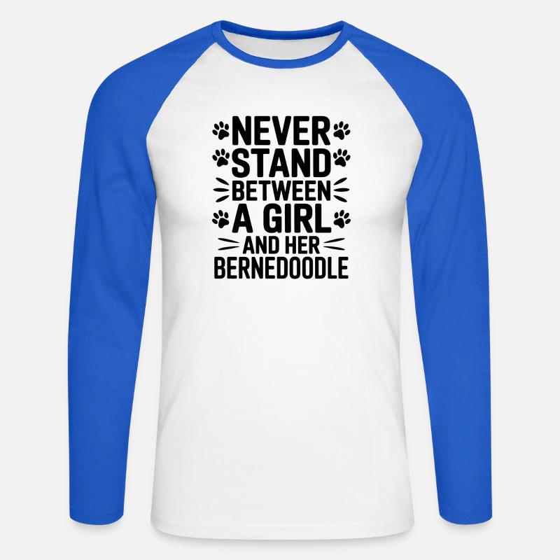 Bernedoodle Spruch Mädchen Bernedoodle Geschenk - Unisex Baseballshirt langarm - Weiß/Royalblau
