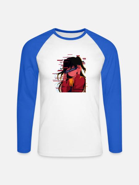 Waifu Anime Mädchen Kawaii Otaku Anime Liebhaber - Unisex Baseballshirt langarm - Weiß/Royalblau