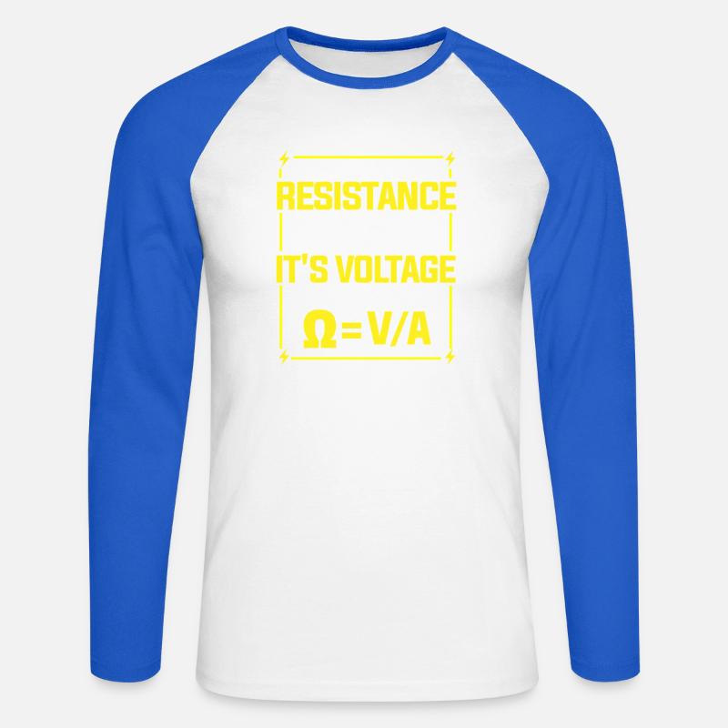 Physics Physicist Physics Student Physics Teacher - Unisex Long Sleeve Baseball T-Shirt - white/royal blue