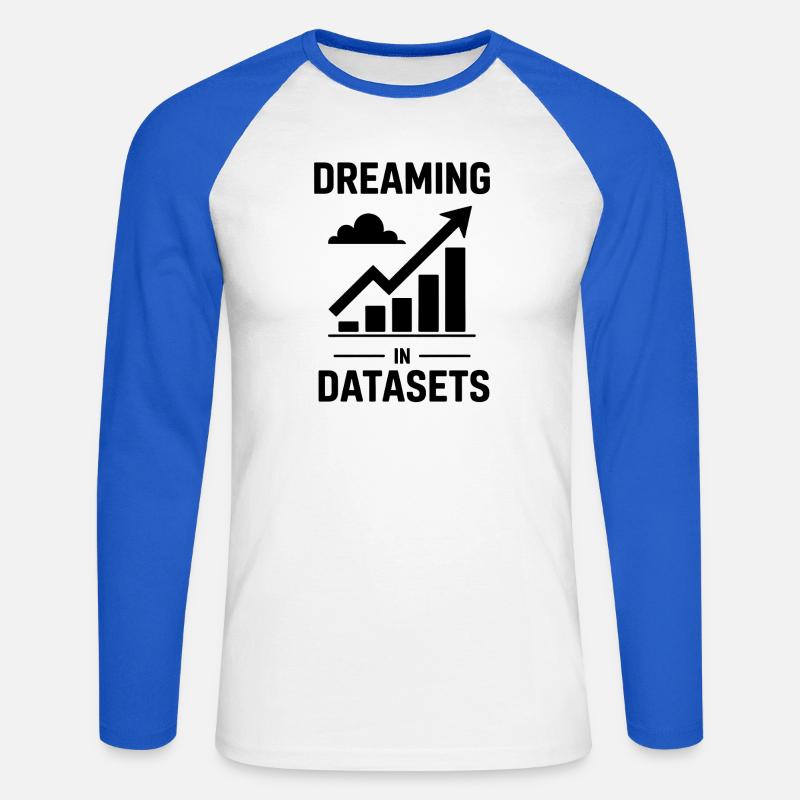 Datenanalyst Spruch Lustiges Datenanalyst Geschenk - Unisex Baseballshirt langarm - Weiß/Royalblau
