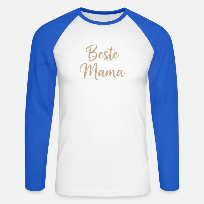 Beste Mama – elegante Script-Schrift - Unisex Baseballshirt langarm - Weiß/Royalblau