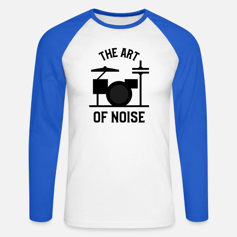 Die Kunst des Lärms – Drumkit-Design - Unisex Baseballshirt langarm - Weiß/Royalblau