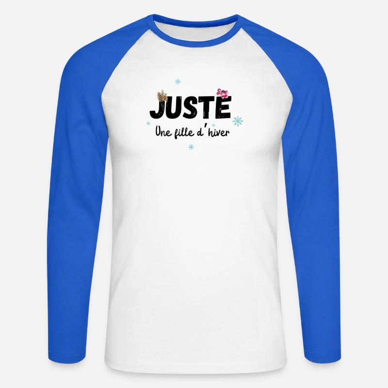 Nur ein Wintermädchen-Geschenk - Unisex Baseballshirt langarm - Weiß/Royalblau