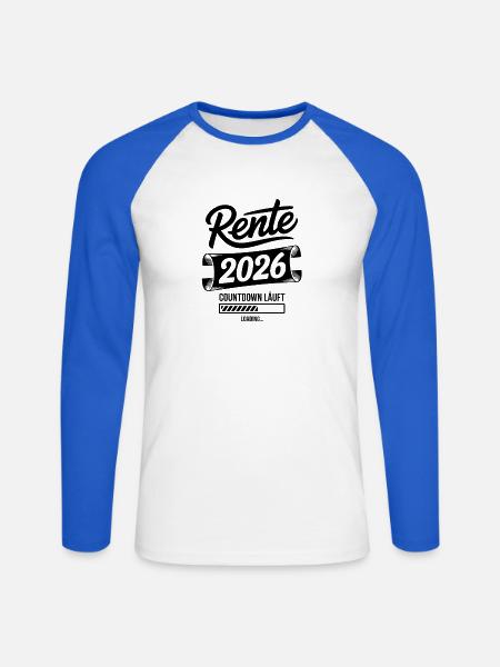 Pension 2026 Countdown Chart - Unisex Long Sleeve Baseball T-Shirt - white/royal blue