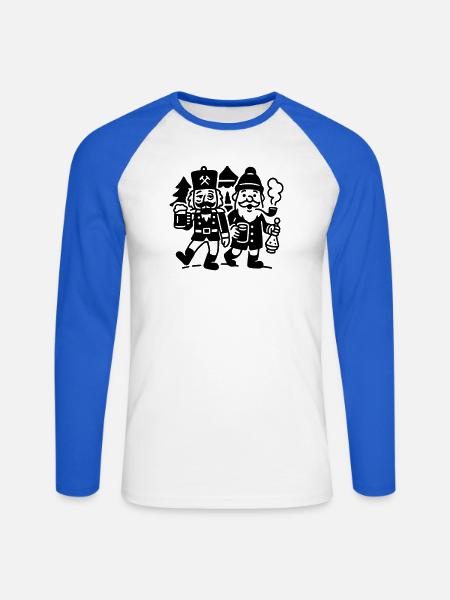 Glühwein Trinkteam Weihnachtsmann Nussknacker - Unisex Baseballshirt langarm - Weiß/Royalblau