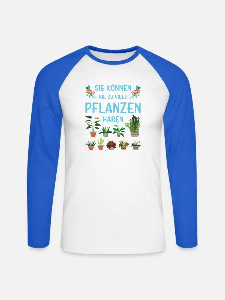 Gärtner Spruch Gärtnerei Hobbygärtner Kleingärtner - Unisex Baseballshirt langarm - Weiß/Royalblau