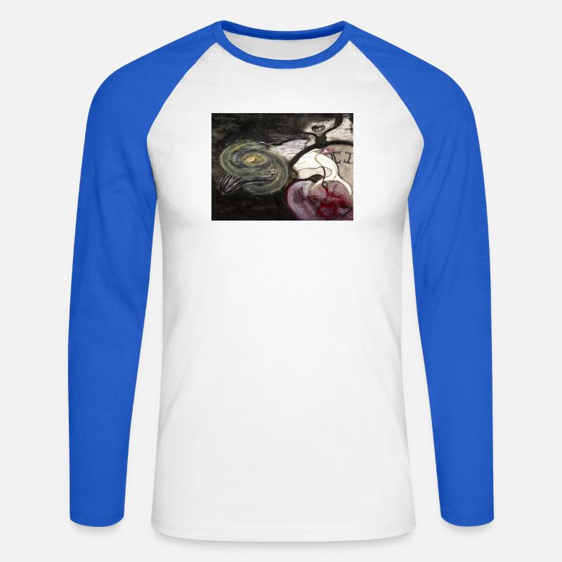 Evolutionary Clock - Unisex Long Sleeve Baseball T-Shirt - white/royal blue