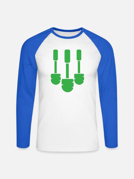 Die beste Klobürste mal drei! - Unisex Baseballshirt langarm - Weiß/Royalblau