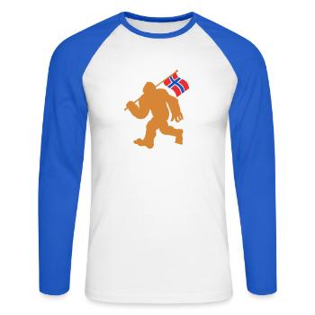Norwegen Oslo Skandinavien Norweger - Unisex Baseballshirt langarm - Weiß/Royalblau - Vorne - Nik (191cm)