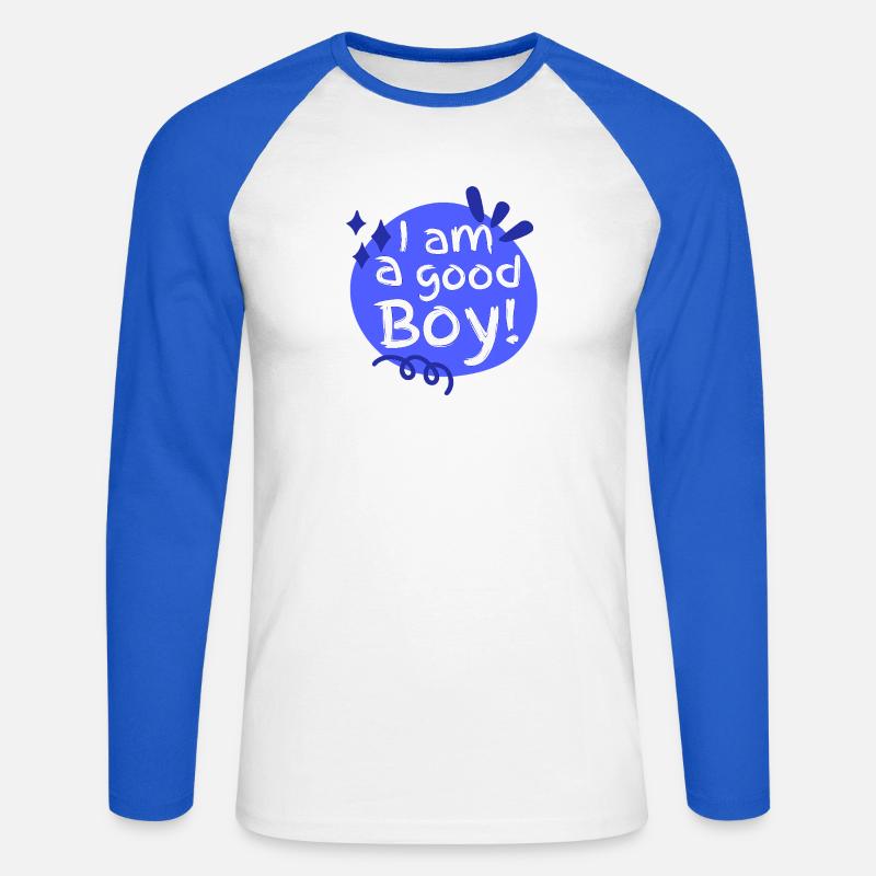 Ich bin ein guter Junge - Unisex Baseballshirt langarm - Weiß/Royalblau