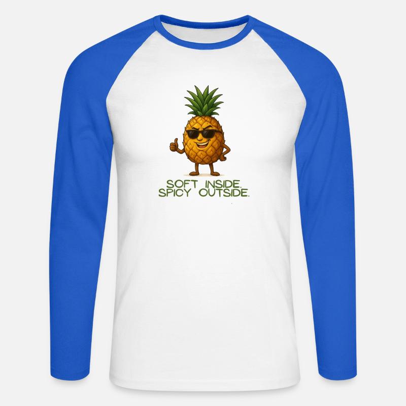 Ananas mit Stil Soft Inside - Unisex Baseballshirt langarm - Weiß/Royalblau