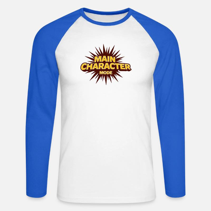 Main Character Mode – Starkes Statement - Unisex Baseballshirt langarm - Weiß/Royalblau