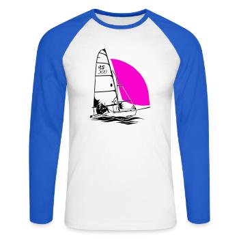 RS 500 Sailing dinghy regatta sailing sailing coloured - Unisex Long Sleeve Baseball T-Shirt - white/royal blue - Front - Nik (191cm)