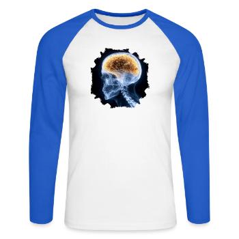 The other day at the X-ray - everything is fine - Unisex Long Sleeve Baseball T-Shirt - white/royal blue - Front - Nik (191cm)