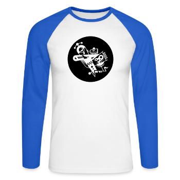 Shard 81 - Unisex Long Sleeve Baseball T-Shirt - white/royal blue - Front - Nik (191cm)