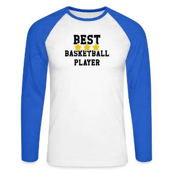 World's Best Basketball Player – Sports Champion - Unisex Long Sleeve Baseball T-Shirt - white/royal blue - Front - Nik (191cm)
