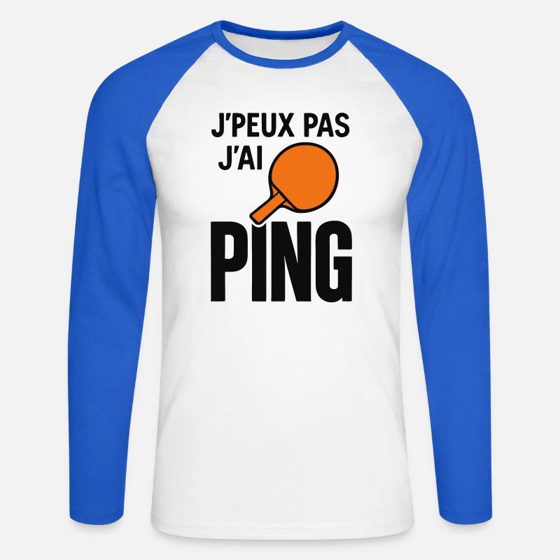 Ich kann nicht, ich ping. - Unisex Baseballshirt langarm - Weiß/Royalblau