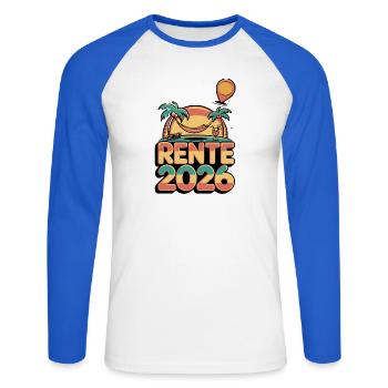 Pension Pensioner Retirement 2026 Man & Woman - Unisex Long Sleeve Baseball T-Shirt - white/royal blue - Front - Nik (191cm)