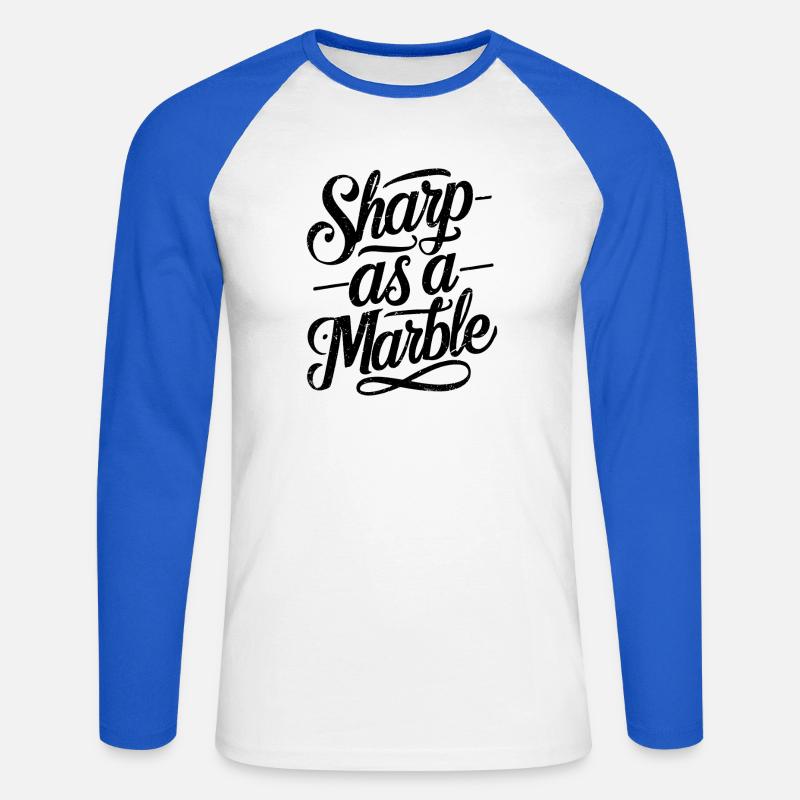 Sharp as a Marble - Unisex Baseballshirt langarm - Weiß/Royalblau