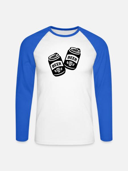 Zwei Bierdosen Schwarz Symbol - Unisex Baseballshirt langarm - Weiß/Royalblau