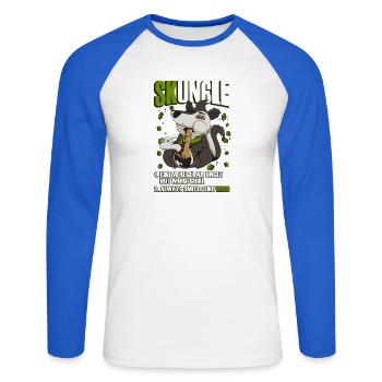 Tenue drôle de Skuncle - Cadeau pour l’oncle - T-shirt baseball manches longues Homme - blanc/bleu royal - Devant - Nik (191cm)