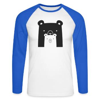 Bear Bear Polar Bear Brown Bear I Gift Idea - Unisex Long Sleeve Baseball T-Shirt - white/royal blue - Front - Nik (191cm)