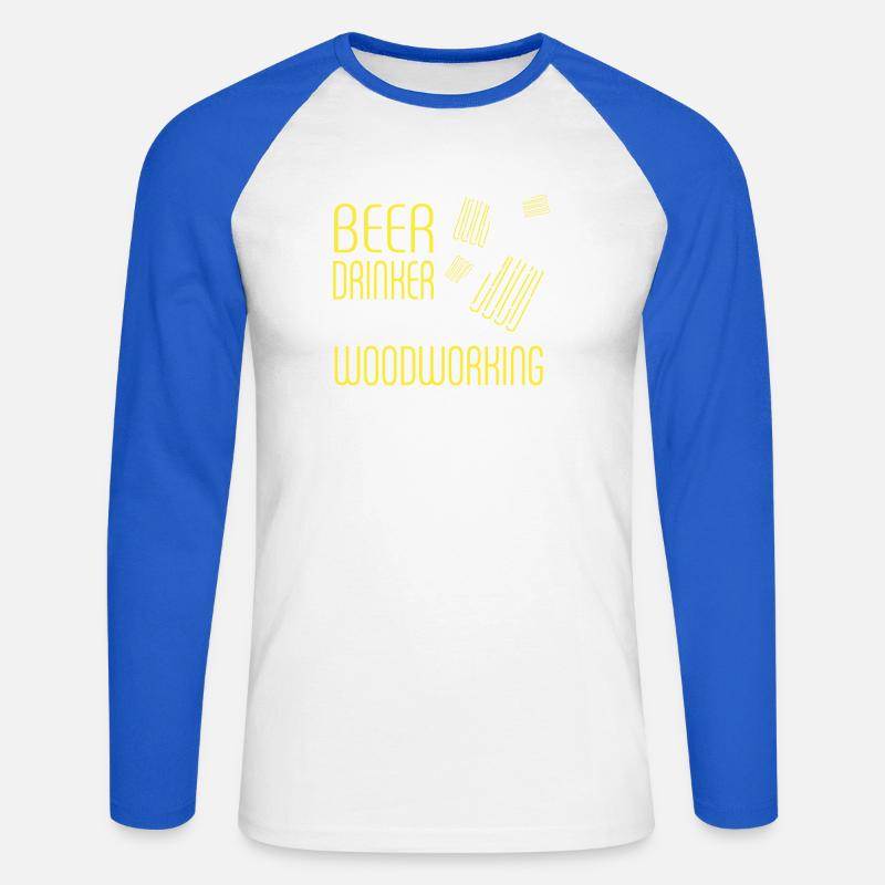 Beer Drinker With Woodworking Problem - Unisex Baseballshirt langarm - Weiß/Royalblau