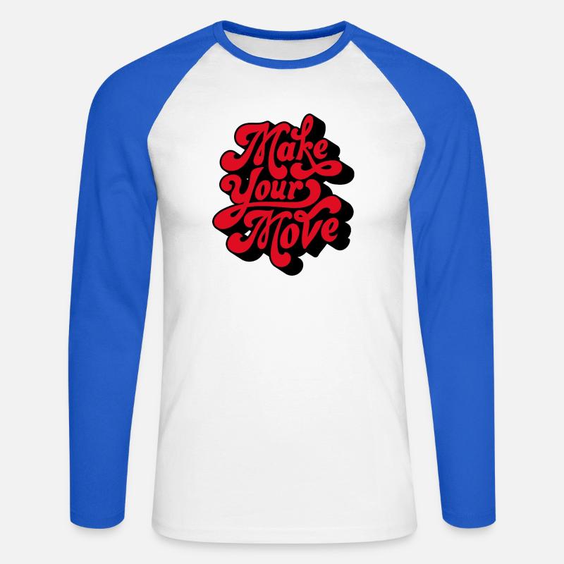 Make Your Love Retro Script - Unisex Baseballshirt langarm - Weiß/Royalblau