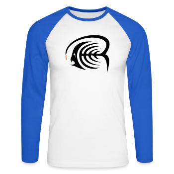 Frogfish - Unisex Long Sleeve Baseball T-Shirt - white/royal blue - Front - Nik (191cm)