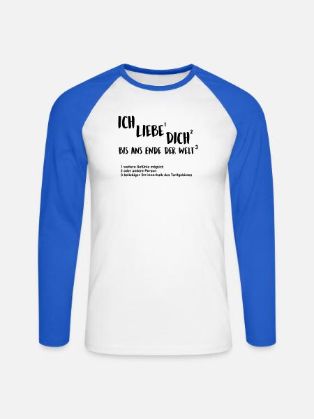 ans Ende der Welt - Unisex Baseballshirt langarm - Weiß/Royalblau