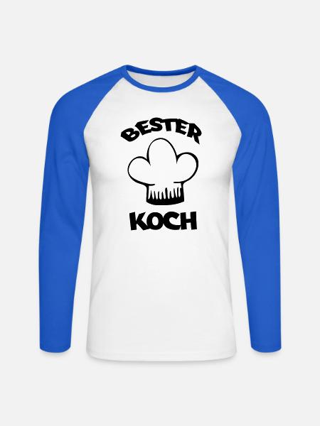 Meilleur chef - T-shirt baseball manches longues Homme - blanc/bleu royal