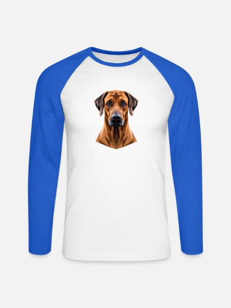 Rhodesian Ridgeback Jagdhund Hunde Stolz Ridgeback - Unisex Baseballshirt langarm - Weiß/Royalblau