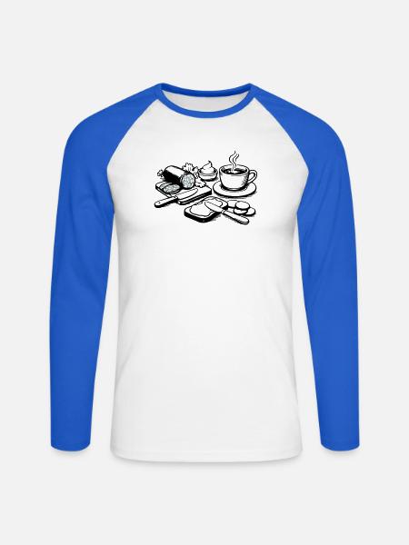 meal - Unisex Long Sleeve Baseball T-Shirt - white/royal blue