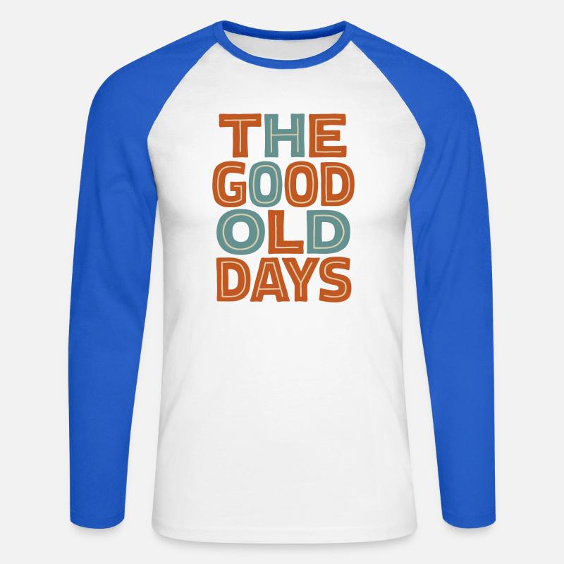 I bei vecchi tempi - Maglia da baseball a manica lunga da uomo - bianco/blu royal