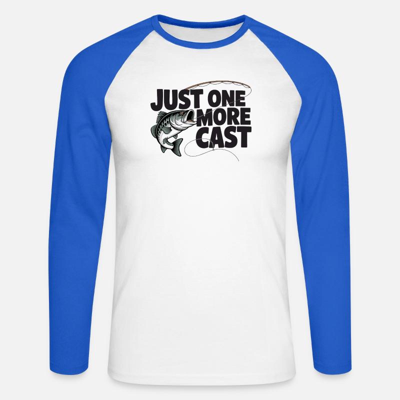 Solo un altro dicono di pesca per pescatori e pescatori - Maglia da baseball a manica lunga da uomo - bianco/blu royal