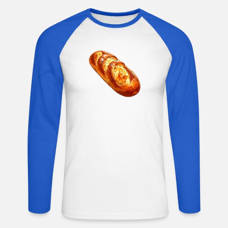Brot oder Baguette - Unisex Baseballshirt langarm - Weiß/Royalblau