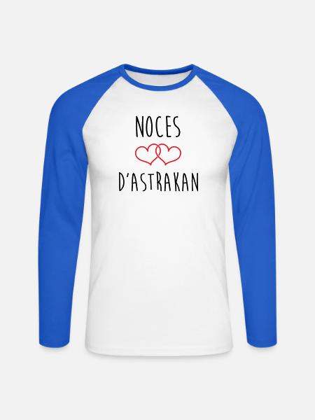 Wedding Anniversary - Astrakhan Wedding (64 years) - Unisex Long Sleeve Baseball T-Shirt - white/royal blue