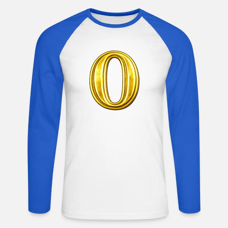 Ornamento O d'Oro - Maglia da baseball a manica lunga da uomo - bianco/blu royal