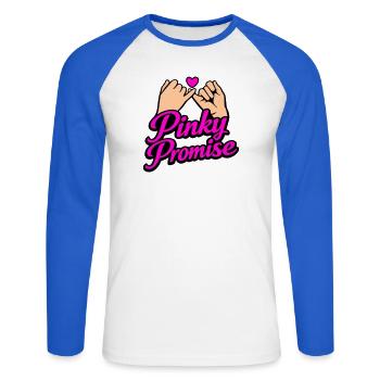 T-shirt Promis Cœur Promis Mot d’Honneur - T-shirt baseball manches longues Homme - blanc/bleu royal - Devant - Nik (191cm)